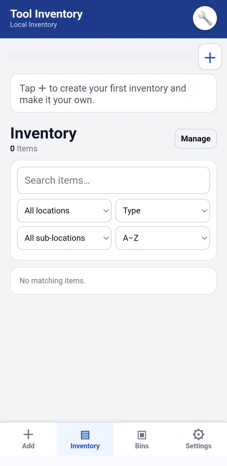 Create your first inventory